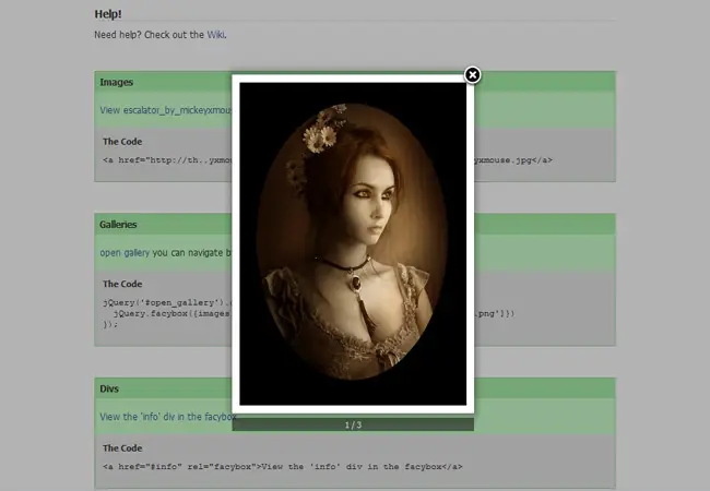 Facybox - Free jQuery lightbox gallery Plugin 