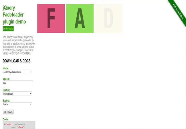 Fadeloader - Fading effect simple site preloader plugin