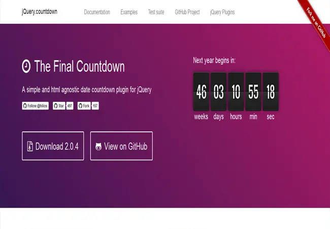 Final Countdown - Free date countdown plugin for jQuery