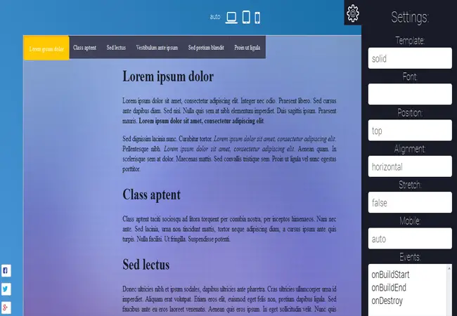 Fixed Menu - Responsive horizontal, vertical menu maker Plugin