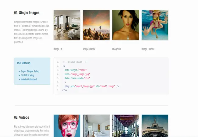 Flare - jQuery Responsive Mobile-Optimized gallery Plugin