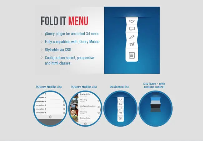 Fold - Animated 3D menu jQuery Plugin
