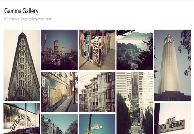 Gamma Gallery - Free CSS3 Responsive Image Gallery Experiment Plugin