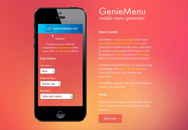 GenieMenu - Responsive Mobile Menu Generator Plugin