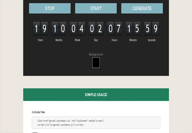 Gerakl CountDown - Simple and Animated JQuery Counter Timer