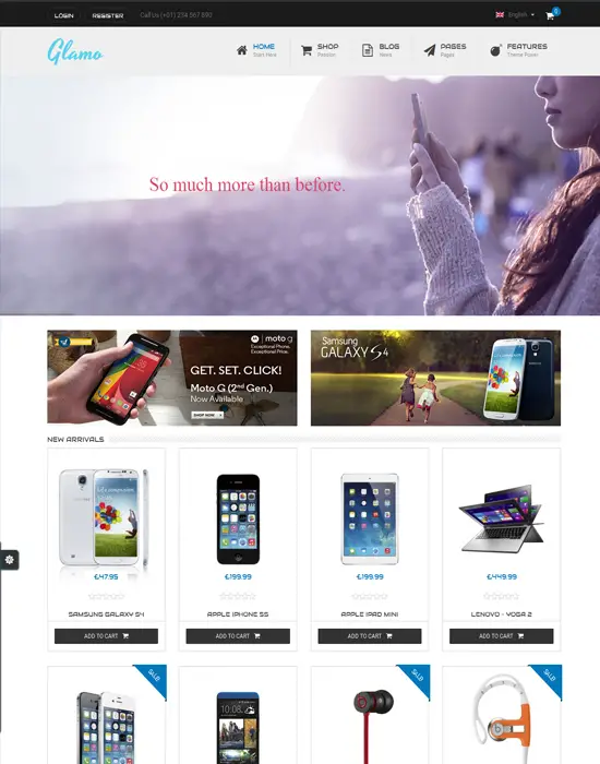 Glamo - Responsive WordPress Mobile Store Ecommerce Theme