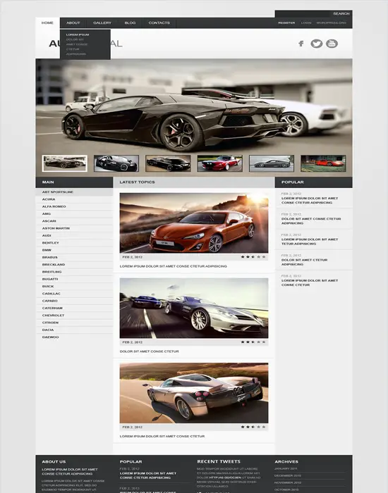 Gray Car - Responsive WordPress Theme