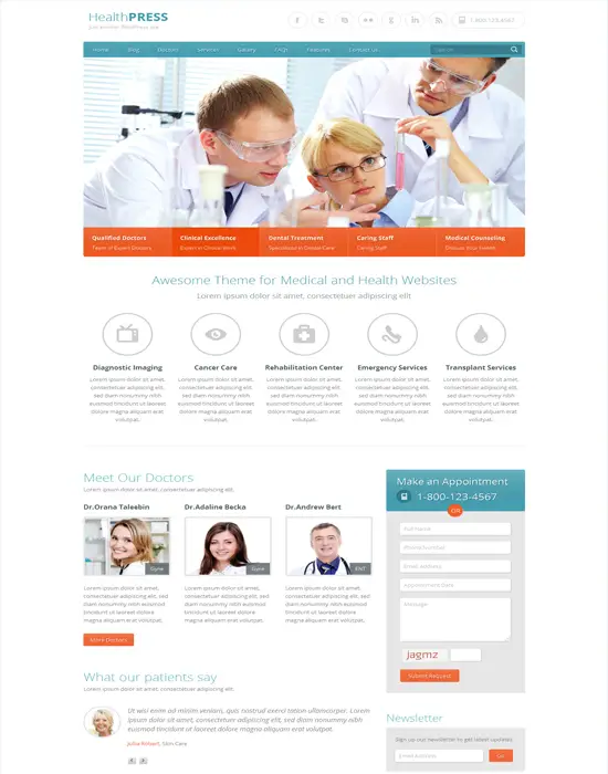 HealthPress - Responsive WordPress Health Medical Theme