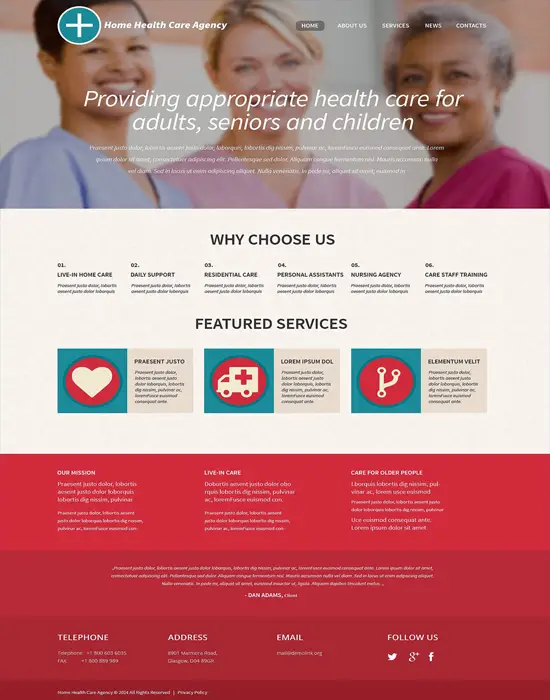 Home Healthcare - Professionals Medical Care WordPress Theme