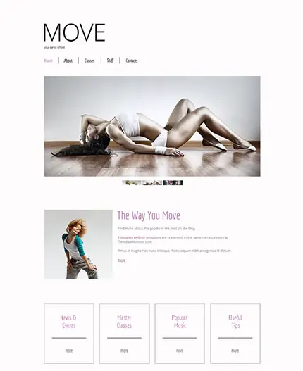 Freedom to Move: Dance Club Free HTML5 Theme
