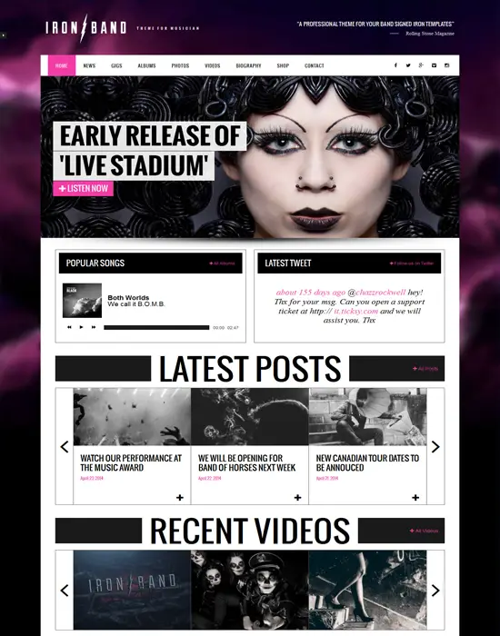IronBand - Rock Music Band & DJ WordPress Theme