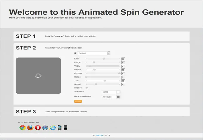 JS Spinner - Animated awesome preloader generator plugin