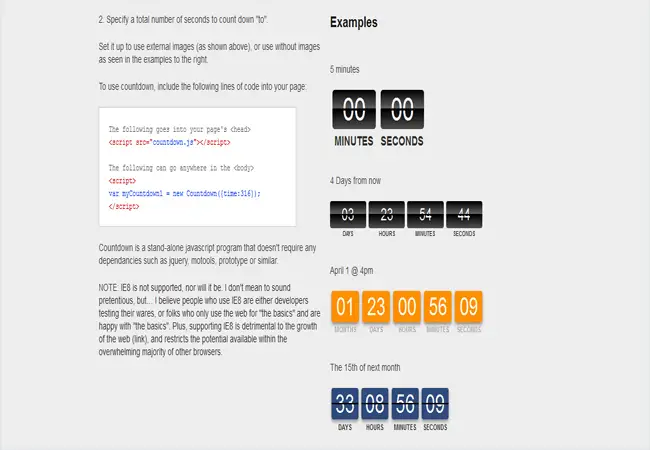 Js Coundown - flip clock or simple numbers jQuery counter