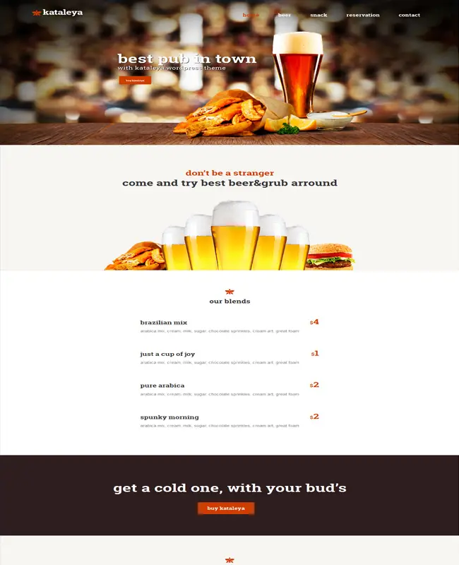 Kataleya - Restaurant Pizza Coffee Bar WordPress Theme