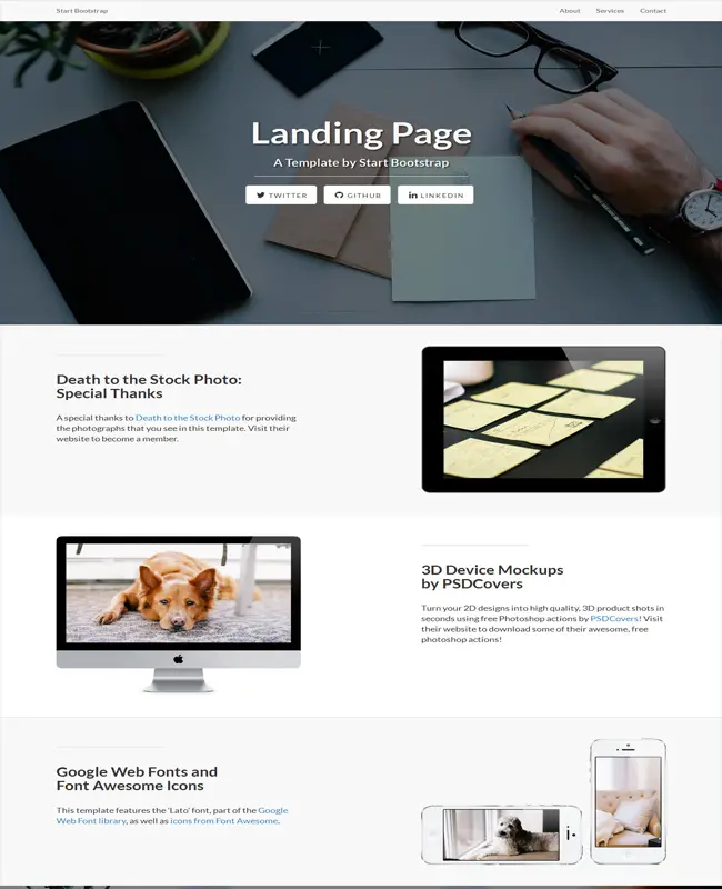 Landing Page - Responsive App Landing Page Free Website Template