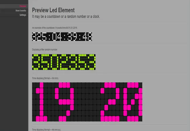 Led Time Panel - Countdown, random number, clock Plugin