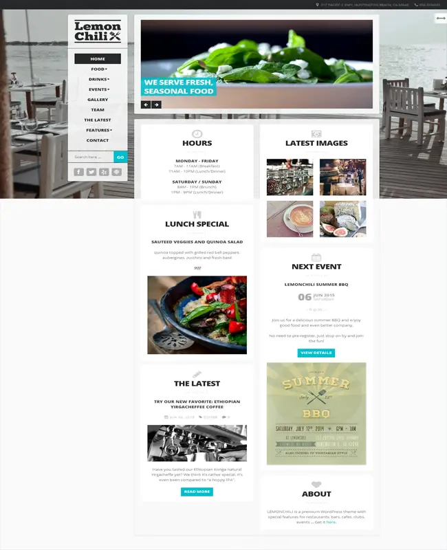 LemonChili - a Premium Restaurant and Cafe Club WordPress Theme