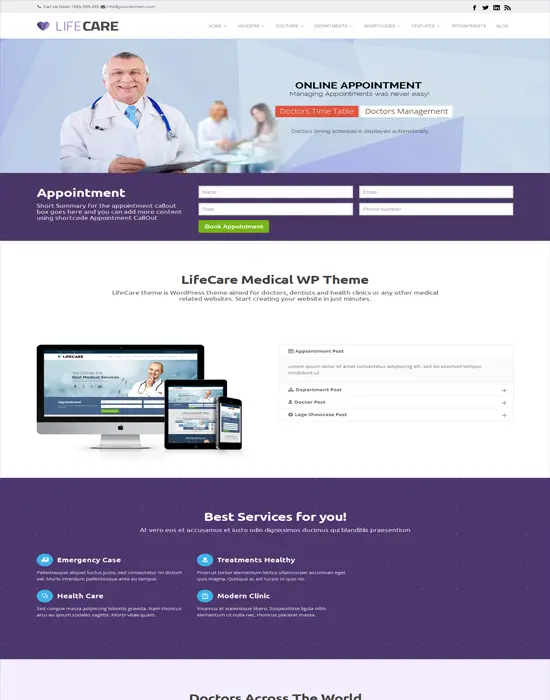 LifeCare - Medical Care Responsive WordPress Theme