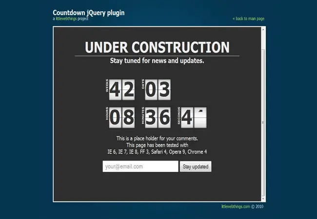 Free Countdown jQuery Plugin by Littlewebthings