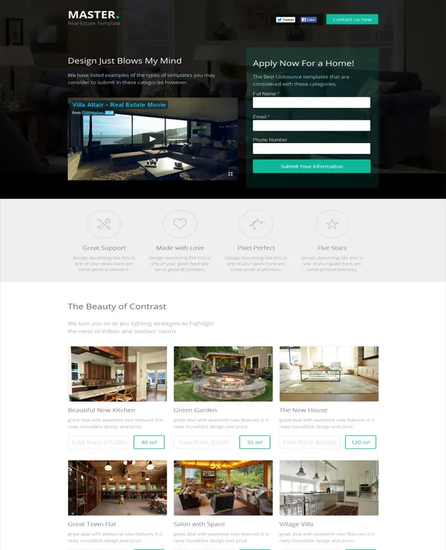 MASTER - Real Estate HTML Website Landing Page