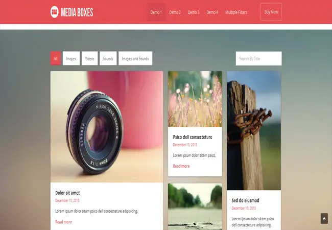 Media Boxes - Portfolio Responsive Grid Filtering jQuery Plugin