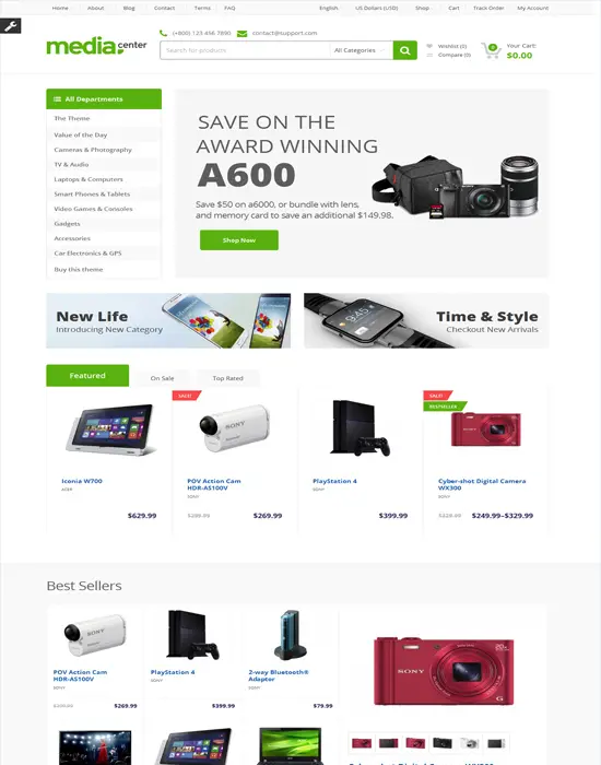 MediaCenter - WordPress Electronics Store WooCommerce Theme