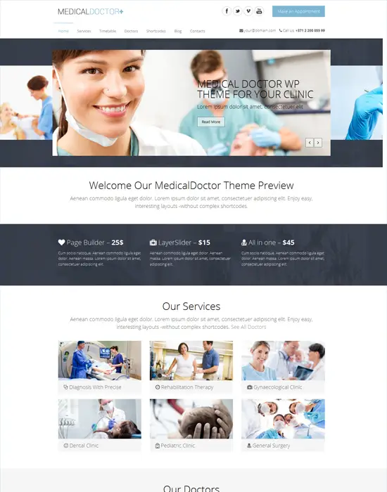 MedicalDoctor Plus - WordPress Theme For Medical Doctor