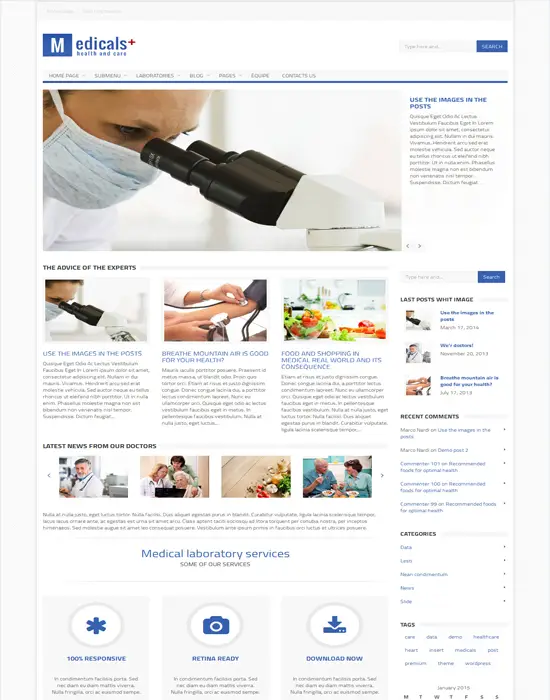 Medicals Plus - WordPress Responsive Health & Medical Theme