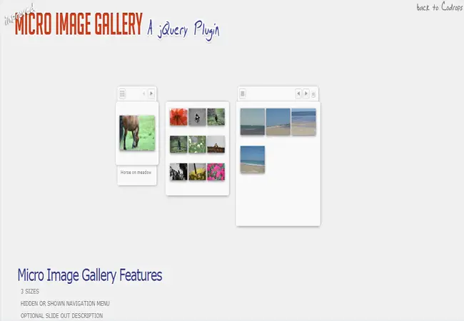 Micro - Image Gallery free jQuery Plugin