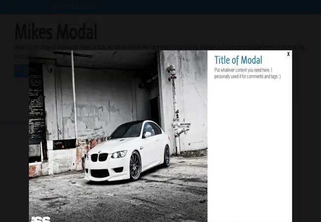 Mike's - A jquery Modal Library Free Plugin
