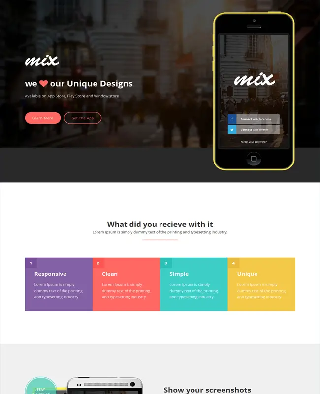 Mix - Responsive Bootstrap App Landing Page