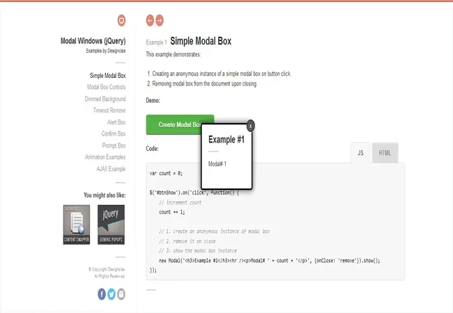 Modal Windows - Multiple uses popup window jquery Plugin