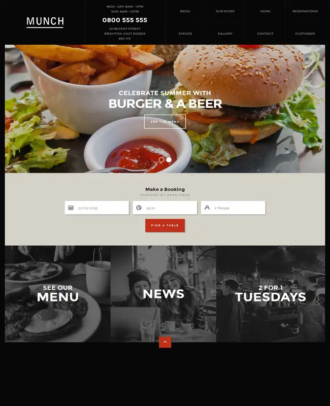 Munch - WordPress Restaurant & Business Responsive Theme