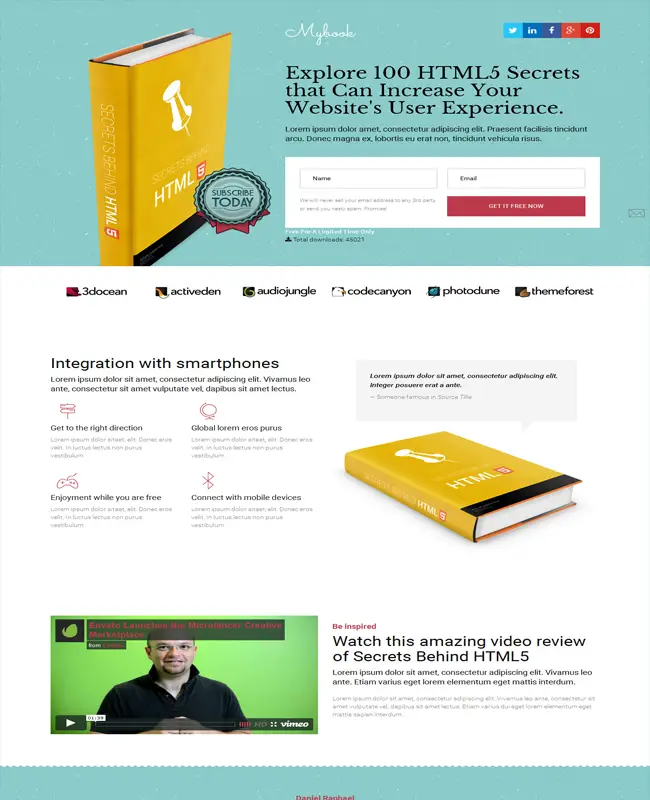 Mybook - Bootstrap Responsive eBook Amazing Landing Page Template