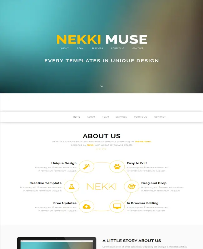 Nekki - Responsive One page landing Creative HTML Template