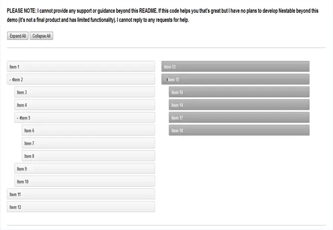 Nestable - Drag & drop hierarchical list with mouse and touch compatibility