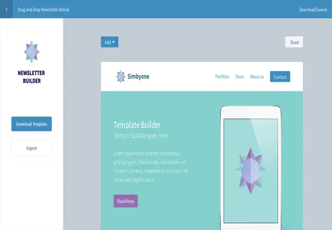 Newsletter Builder - Drag and Drop using jQuery Newsletter Builder plugin