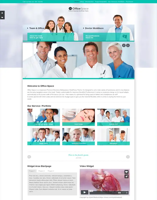 Office Space - Premium Responsive Health WordPress Theme