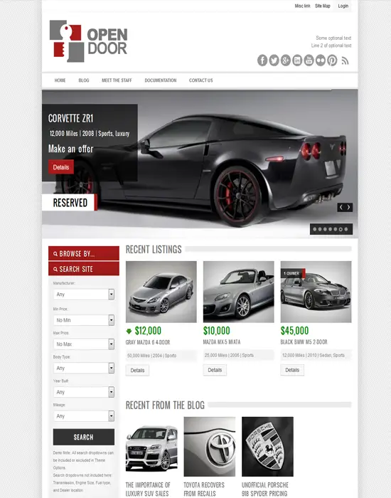 OpenDoor - WordPress Responsive Real Estate and Car Dealership Theme