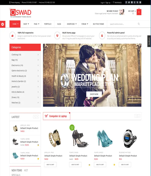 Oswad - Supermarket Online Shop E-Commerce Theme