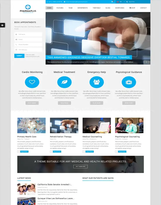 PharmaPlus - WordPress Medical & Fitness Responsive Theme