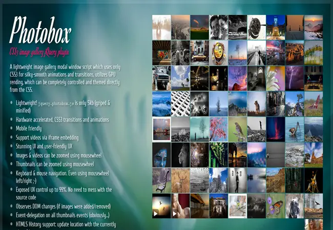 Photobox – Creative Effect CSS3 jQuery image gallery