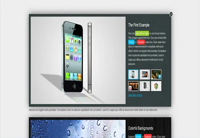 Popover - Product Showcase jquery modal popup example