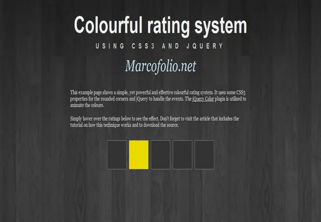 Quickie - jQuery Colourful rating system with CSS3 