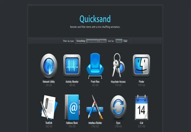 Quicksand - Free reordering and filtering items jquery Plugin