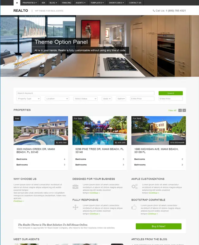 Realto - Real Estate Company WordPress Theme