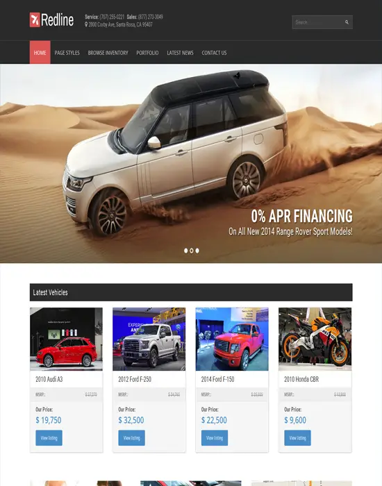 Redline - Responsive Car Dealership WordPress Theme