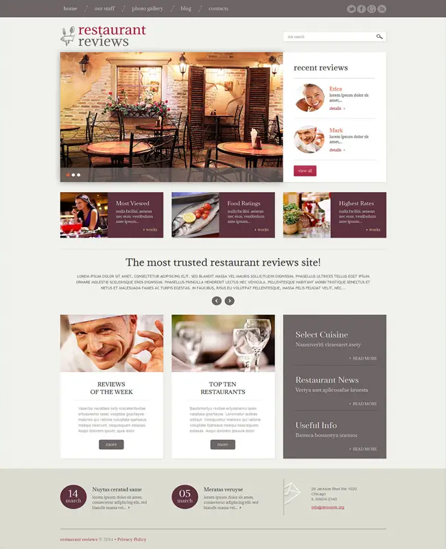 RestaurantReviews - Awesome Clean WordPress Theme 
