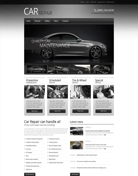 Retro Elegance - Car WordPress Theme