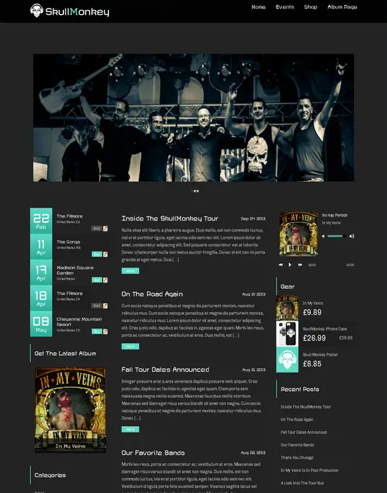 Rock Band - Awesome WordPress Music Template
